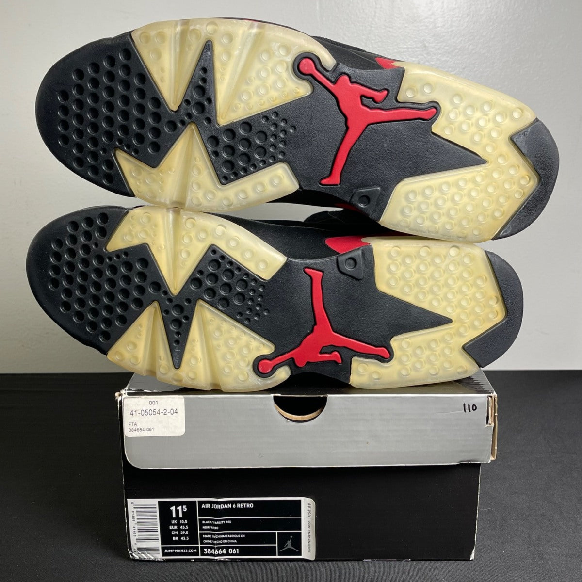 Jordan 6 Retro Black Varsity Red (2010) (Size 11.5) - Image 5