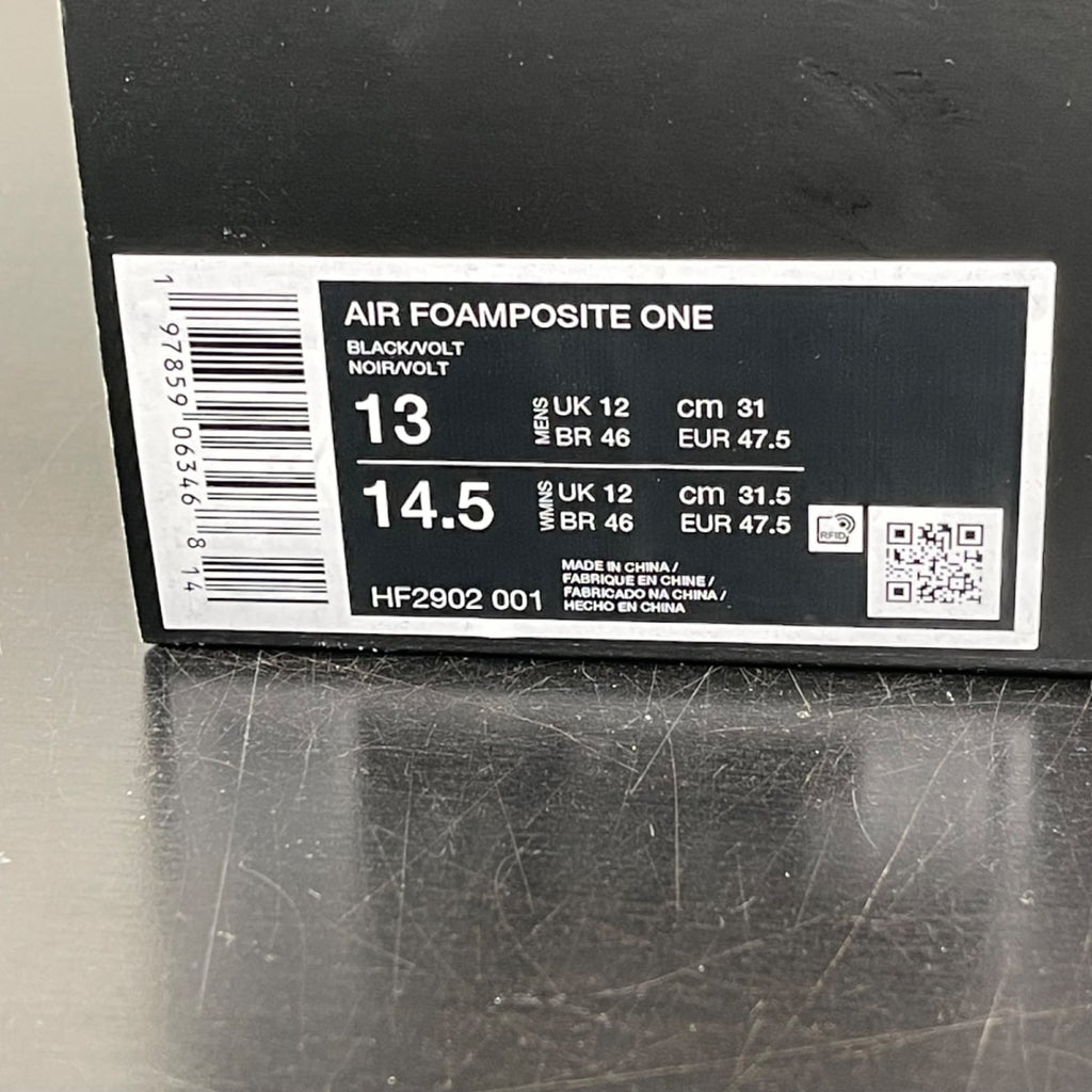 Nike Air Foamposite One Black Volt 13 (Moderately Worn Pre-Owned)NikeBlack/Volt - Image 7