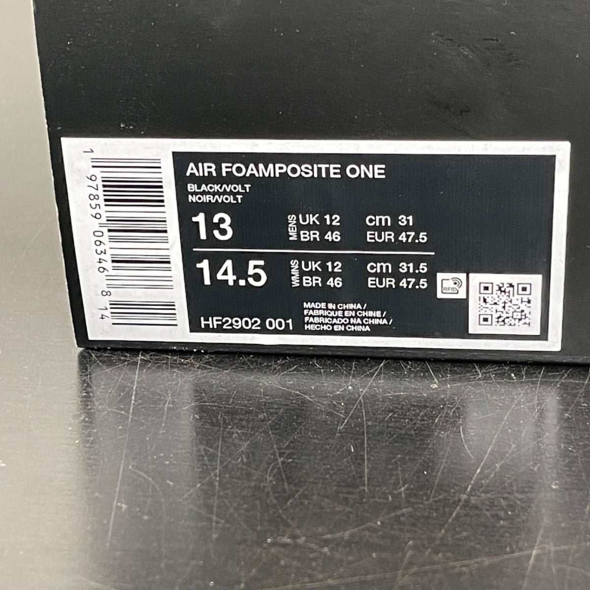 Nike Air Foamposite One Black Volt 13 (Moderately Worn Pre-Owned)NikeBlack/Volt - Image 7
