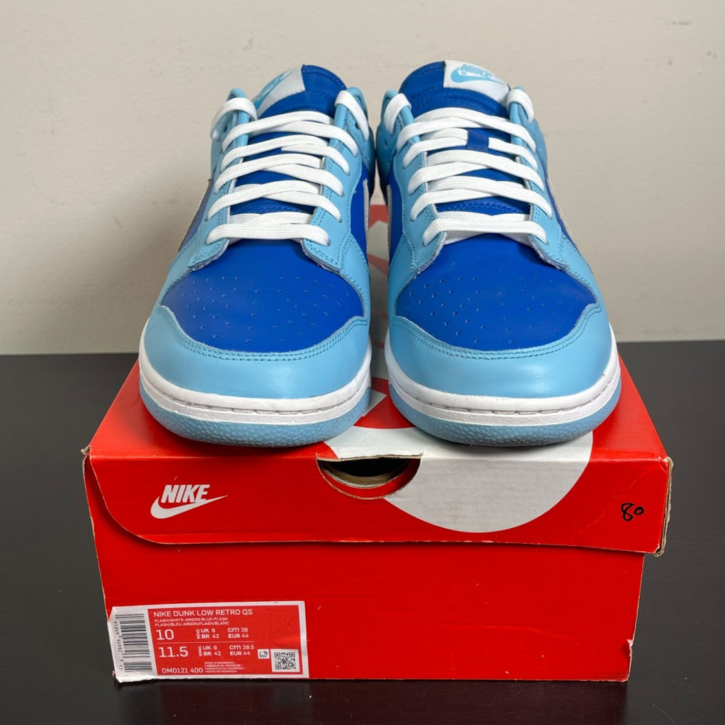 Nike Dunk Low Retro QS Argon (2022) 10 (Moderately Worn Pre-Owned)NikeFlash/White-Argon Blue-Flash - Image 2