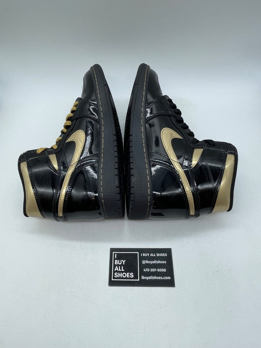 Jordan 1 Retro High Black Metallic Gold (2020) 9 (Moderately Worn Pre-Owned) - Image 6