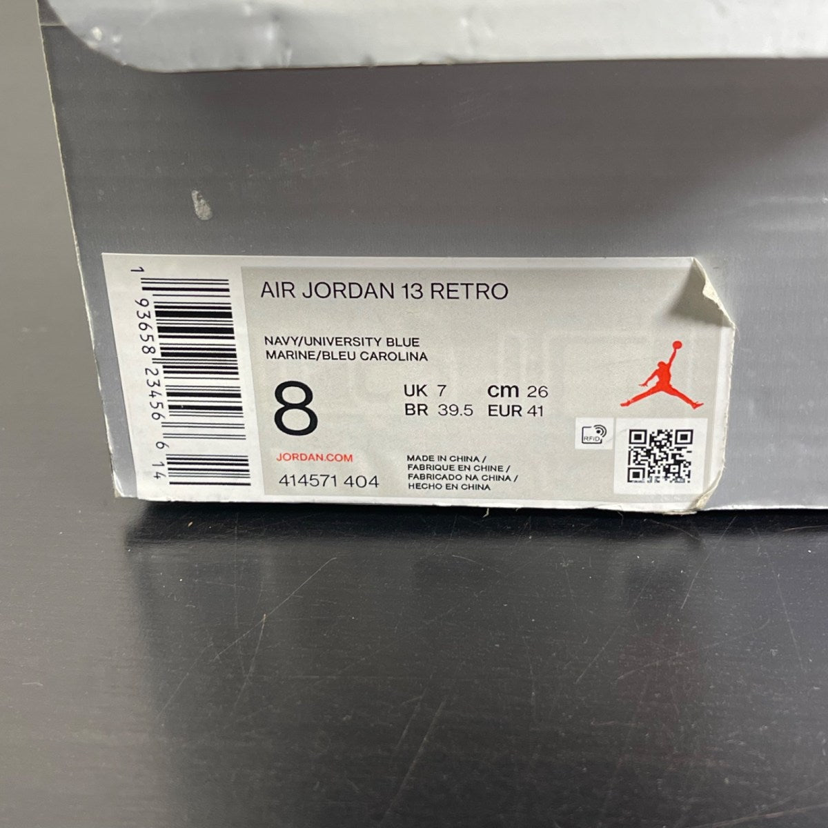 Jordan 13 Retro Flint (2020) 8 (Moderately Worn Pre-Owned)JordanNavy/Flint Grey-White-University Blue - Image 7