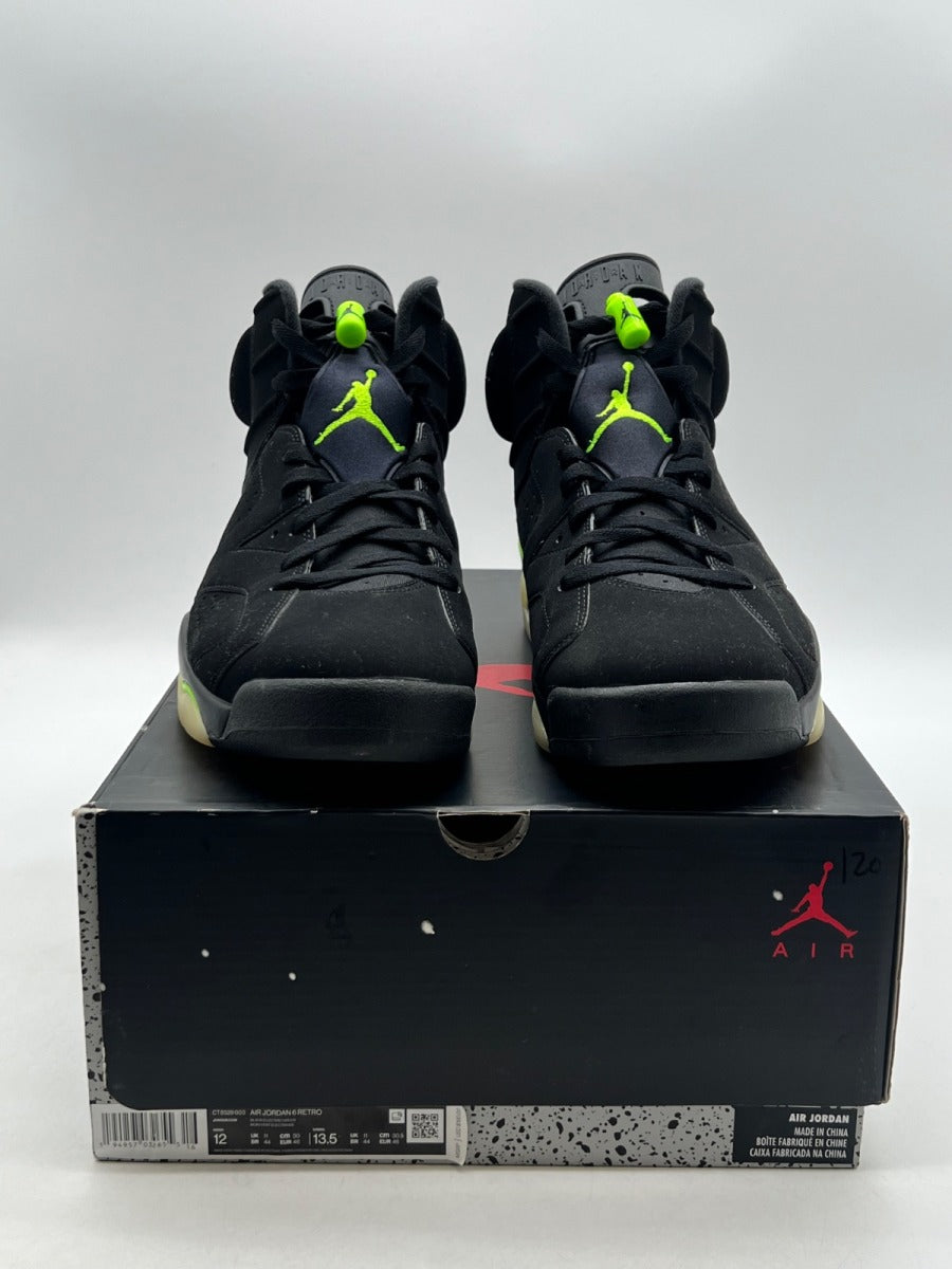 Jordan 6 Retro Electric Green 12 (Lightly Worn Pre-Owned)JordanBlack/Electric Green - Image 2