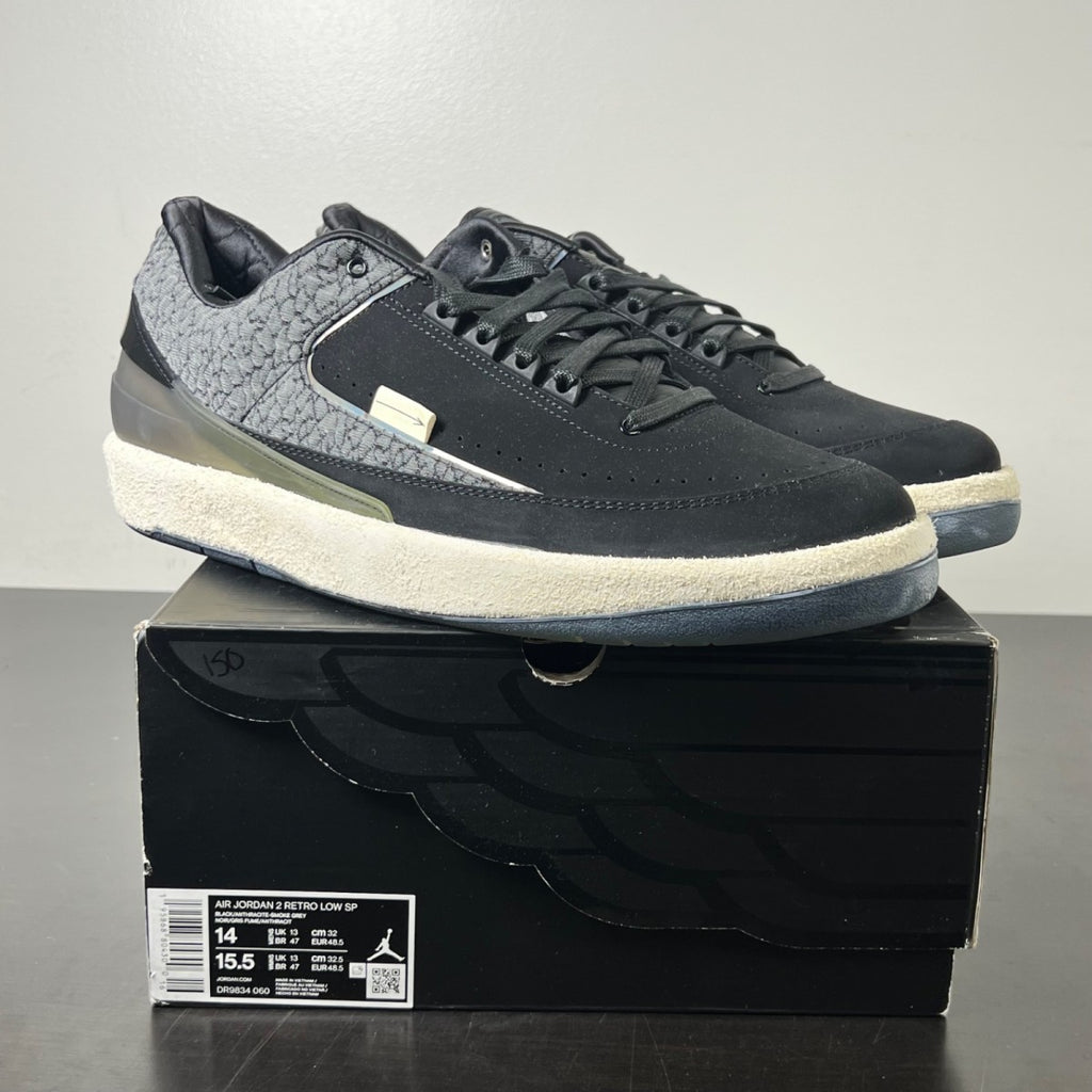 Jordan 2 Retro Low Responsibility 14 (New Pre-Owned)JordanBlack/Anthracite-Smoke Grey-Muslin - Image 1