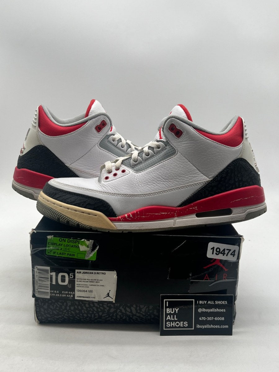 Jordan 3 Retro Fire Red (2013) 10.5 (Heavily Worn Pre-Owned) - Image 1