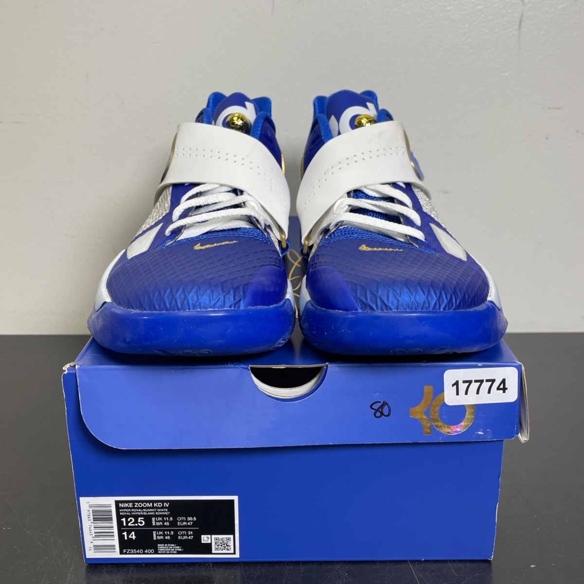 Nike KD 4 MVP 12.5 (VNDS Pre-Owned)NikeHyper Royal/Summit White/Metallic Gold - Image 2