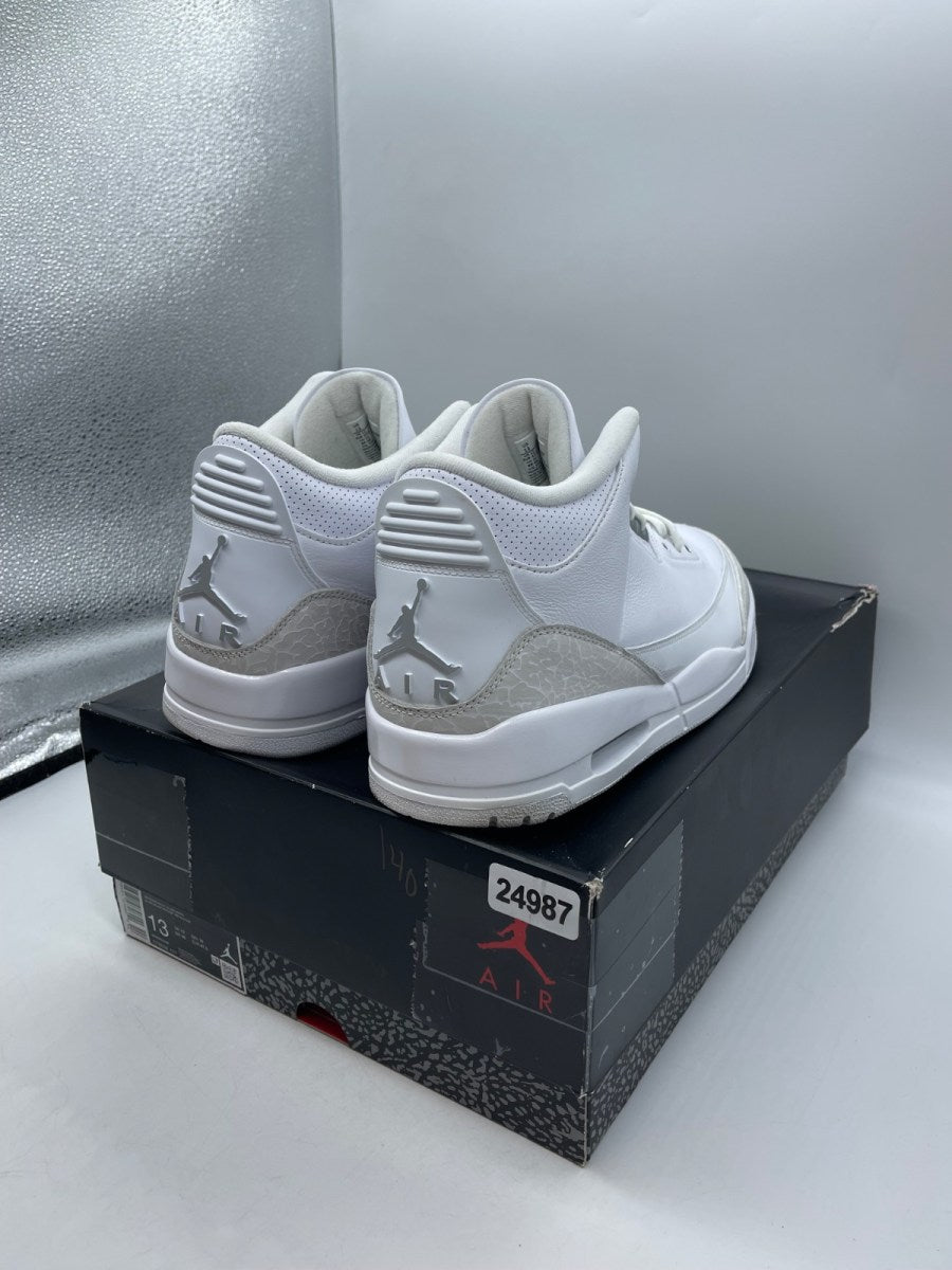 Jordan 3 Retro Pure Money (2025) 13 (Moderately Worn Pre-Owned)JordanWhite/White/Metallic Silver - Image 5