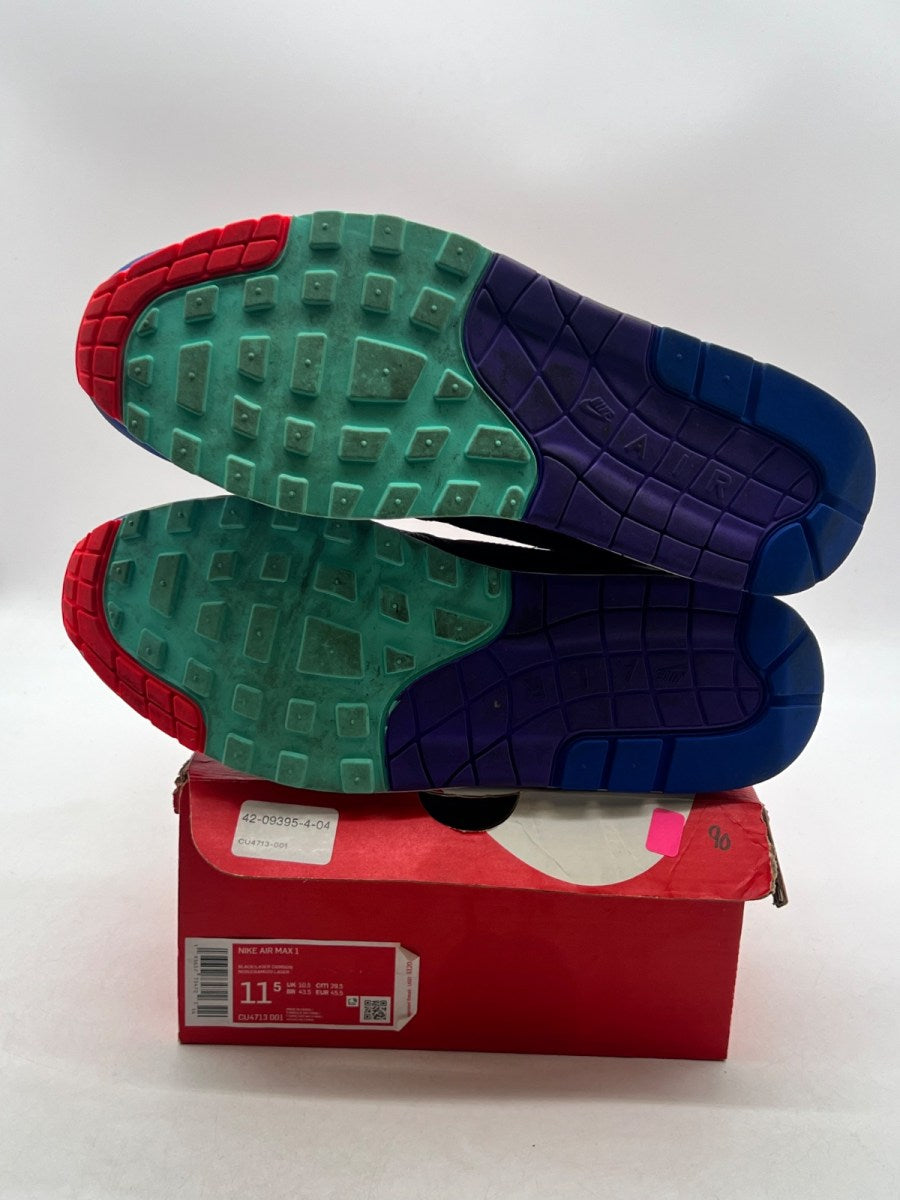 Nike Air Max 1 Black Hyper Grape 11.5 (Lightly Worn Pre-Owned)NikeBlack/Hyper Grape/Hyper Royal/Laser Crimson - Image 8