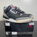 Jordan 3 Retro Black Cement (2018) 11.5 (Moderately Worn Pre-Owned)JordanBlack/Fire Red-Cement Grey-White - Image 1