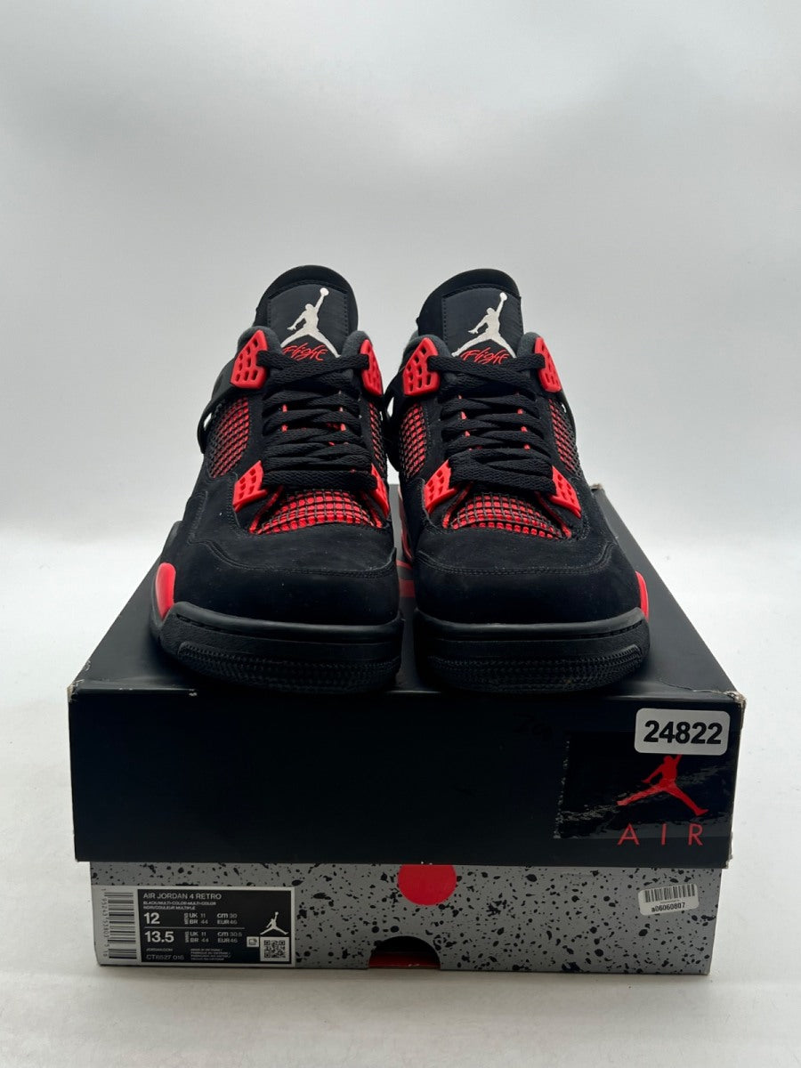 Jordan 4 Retro Red Thunder 12 (Lightly Worn Pre-Owned)JordanBlack/Multi-Color-Multi-Color-Crimson - Image 2