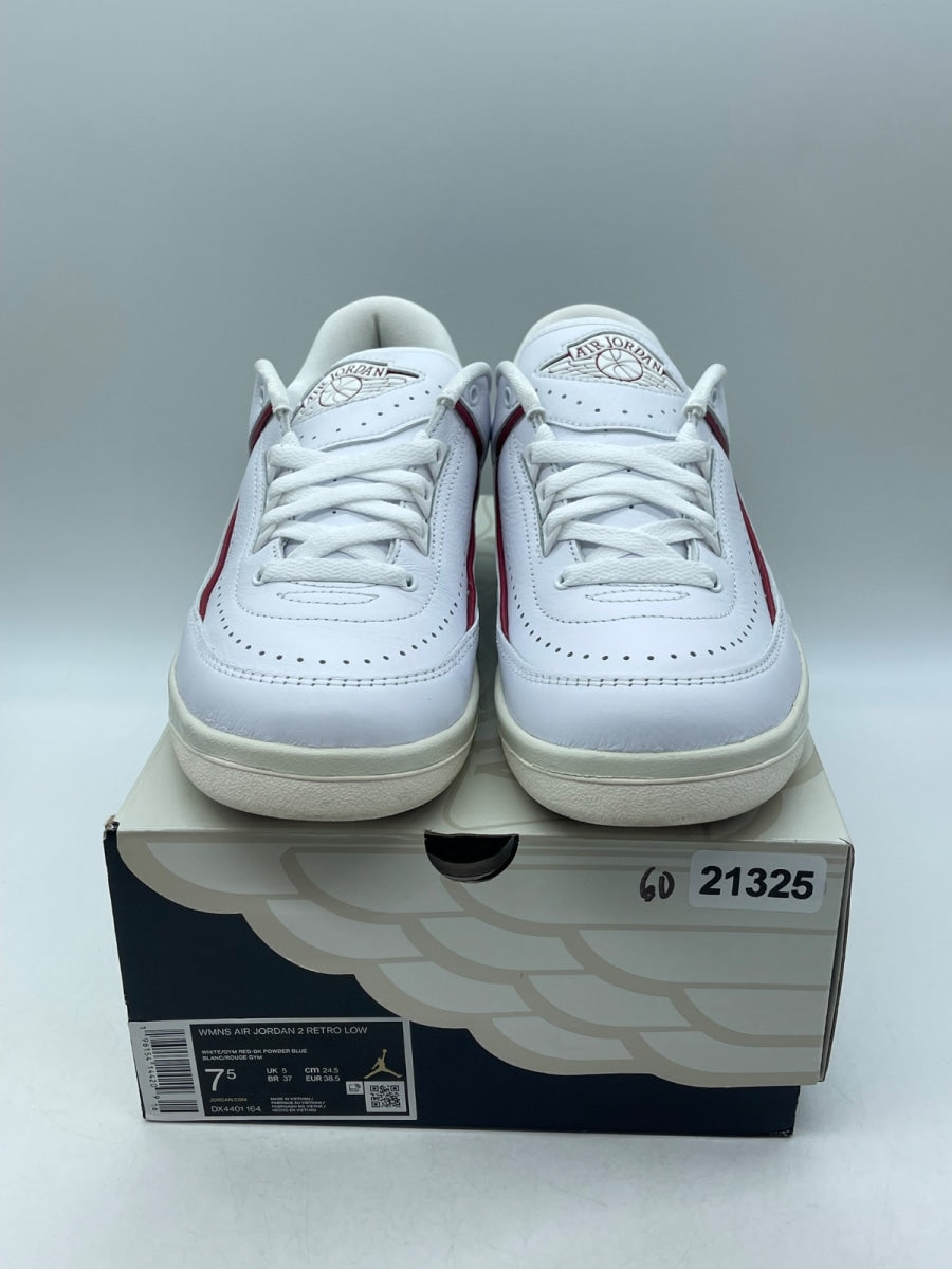 Jordan 2 Retro Low NC to Chi (Women's) 7.5W (Moderately Worn Pre-Owned)JordanWhite/Gym Red-Dark Powder Blue-Sail - Image 2