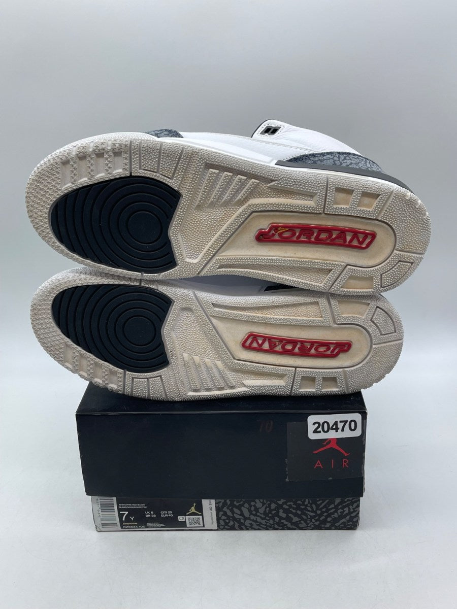 Jordan 3 Retro SE Fire Red Denim (GS) 7Y (Moderately Worn Pre-Owned) - Image 7
