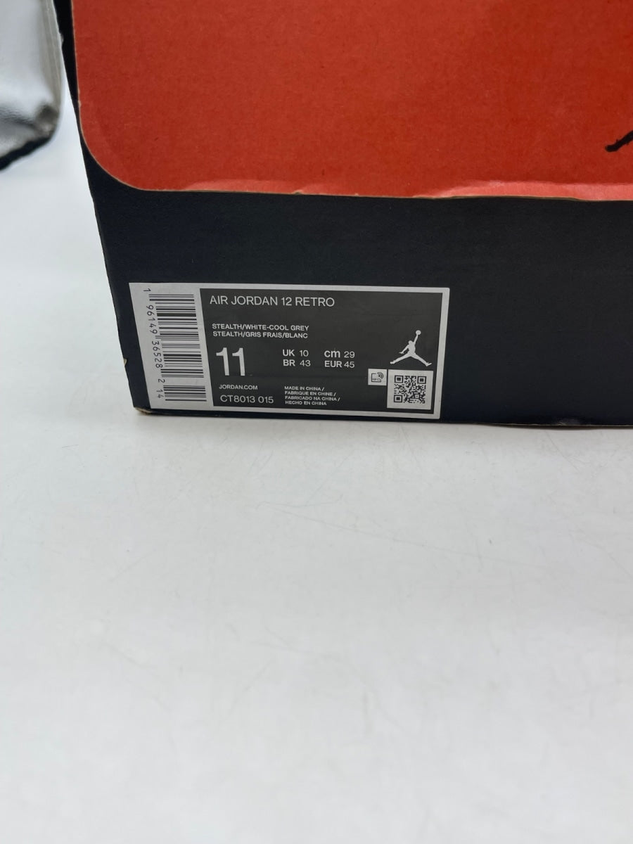 Jordan 12 Retro Stealth 11 (Moderately Worn Pre-Owned)JordanStealth/White/Cool Grey - Image 9