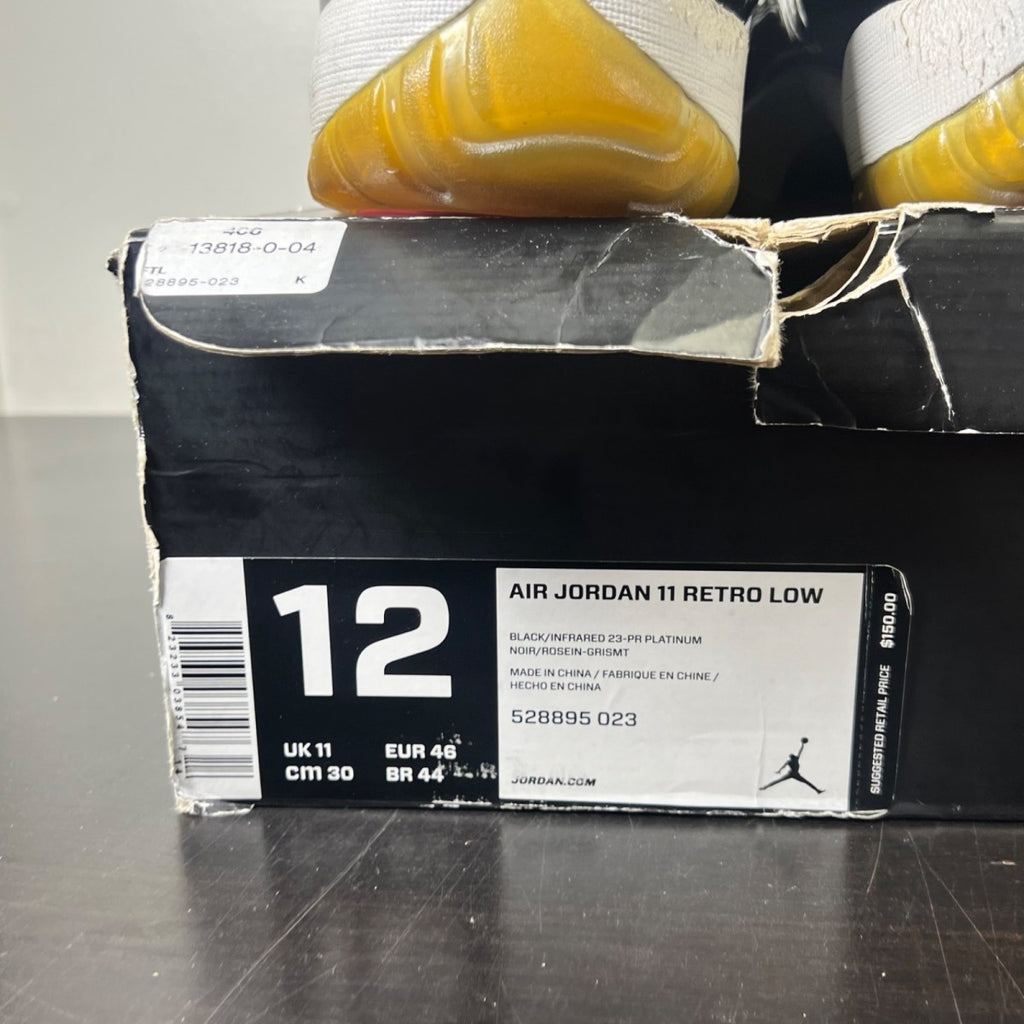 Jordan 11 Retro Low Infrared 12 (Heavily Worn Pre-Owned)JordanBlack/Infrared 23-Pure Platinum - Image 5