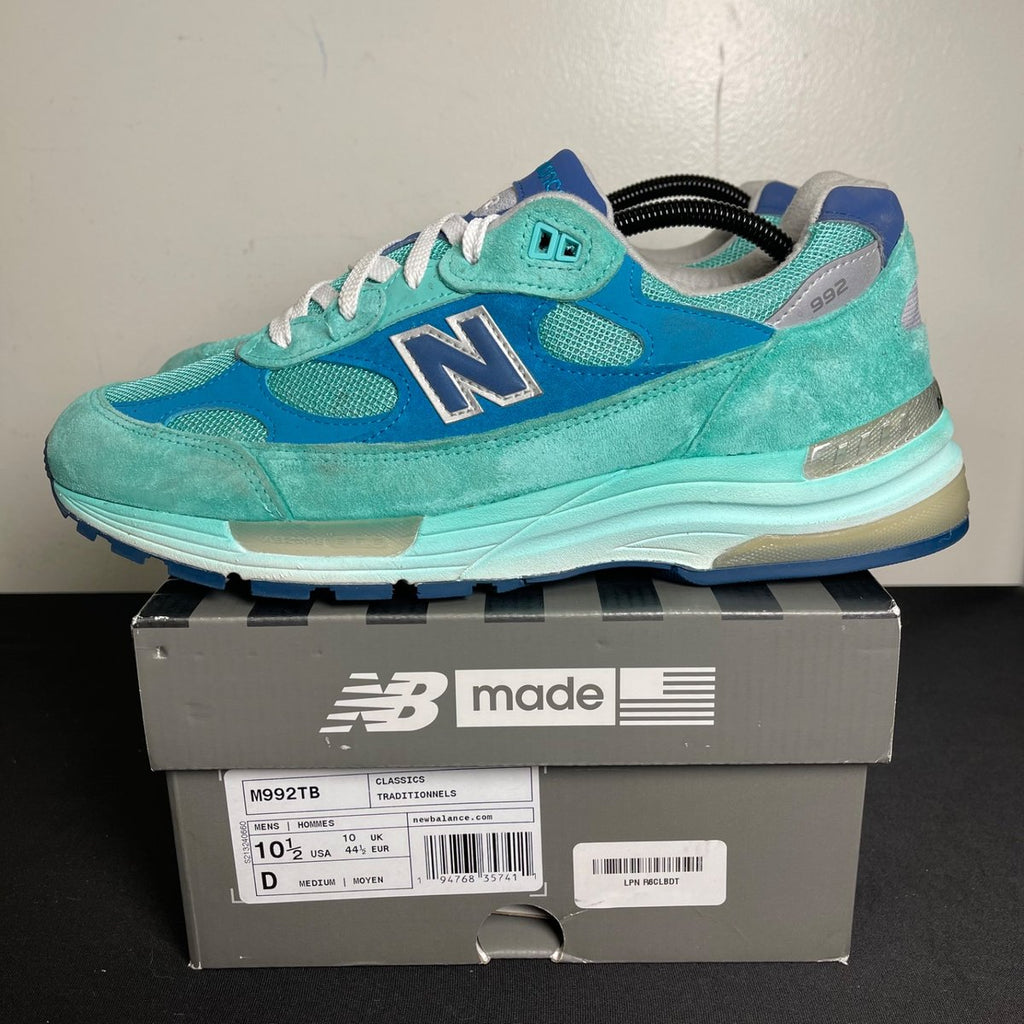 New Balance 992 MiUSA Blue Silver Metallic (Size 10.5) - aux