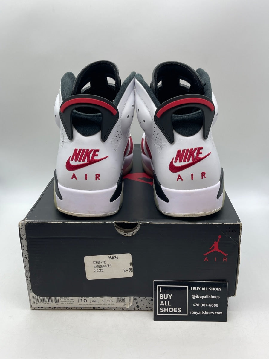 Jordan 6 Retro Carmine (2021) 10 (Moderately Worn Pre-Owned) - Image 3