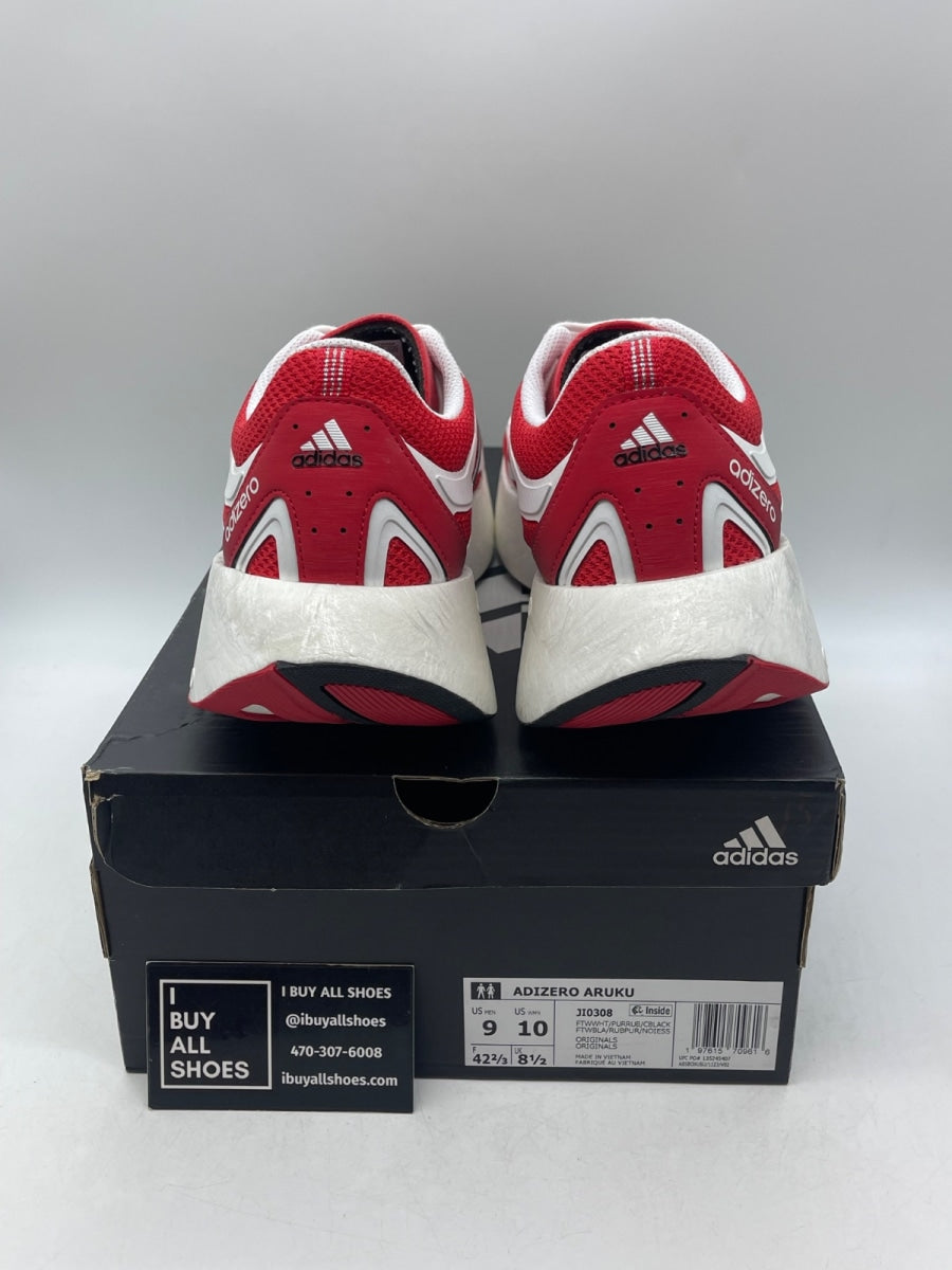 adidas Adizero Aruku White Pure Ruby 9 (Moderately Worn Pre-Owned) - Image 3