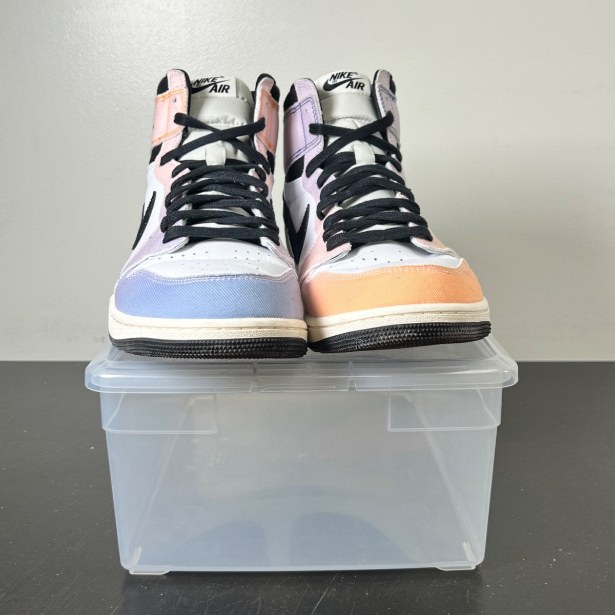 Jordan 1 Retro High OG Skyline 15 (Moderately Worn Pre-Owned)JordanVivid Orange/Black/Iced Lilac/True Blue/Sail - Image 2