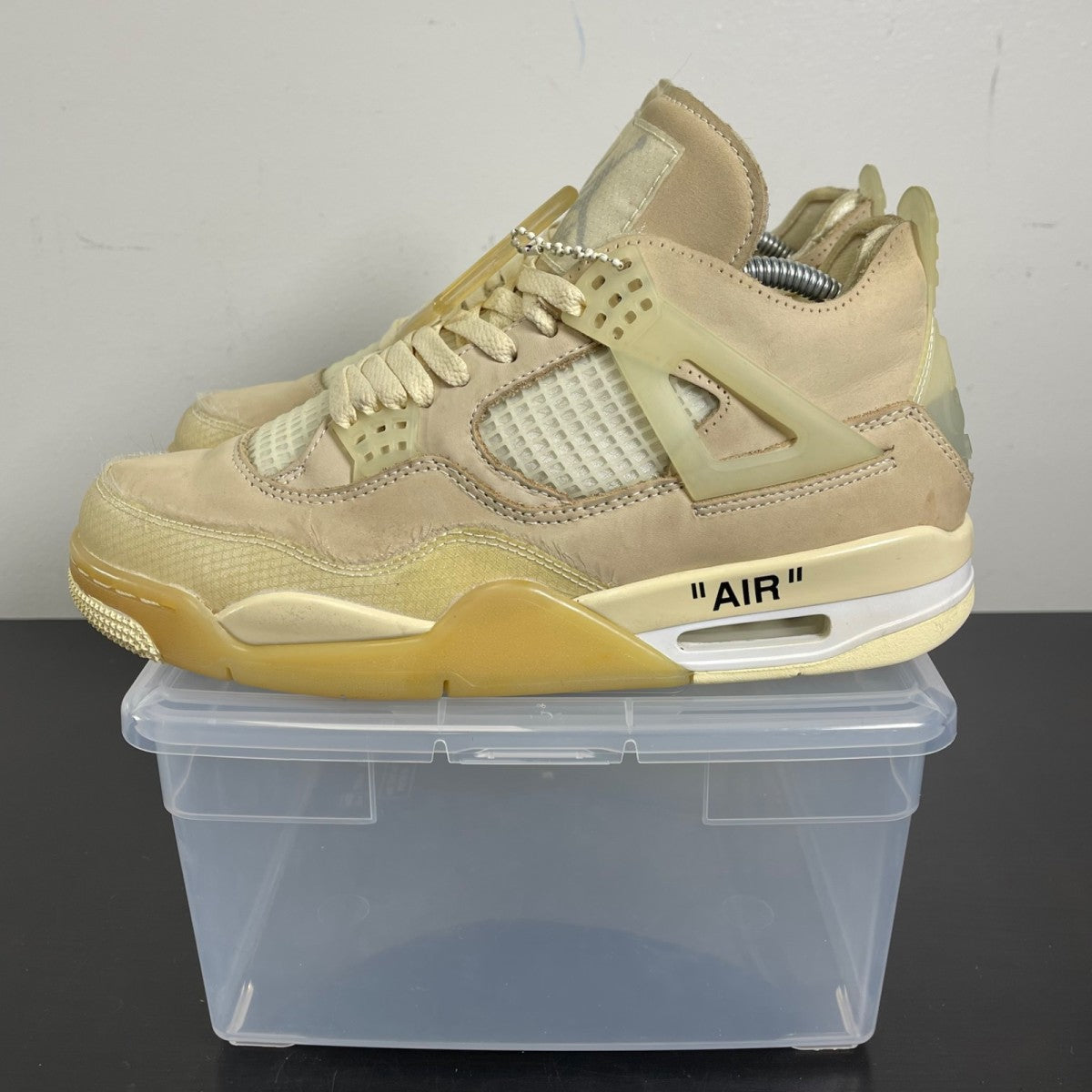 Jordan 4 Retro Off-White Sail (Women's) 10.5W (Moderately Worn Pre-Owned)JordanSail/Muslin-White-Black - Image 3