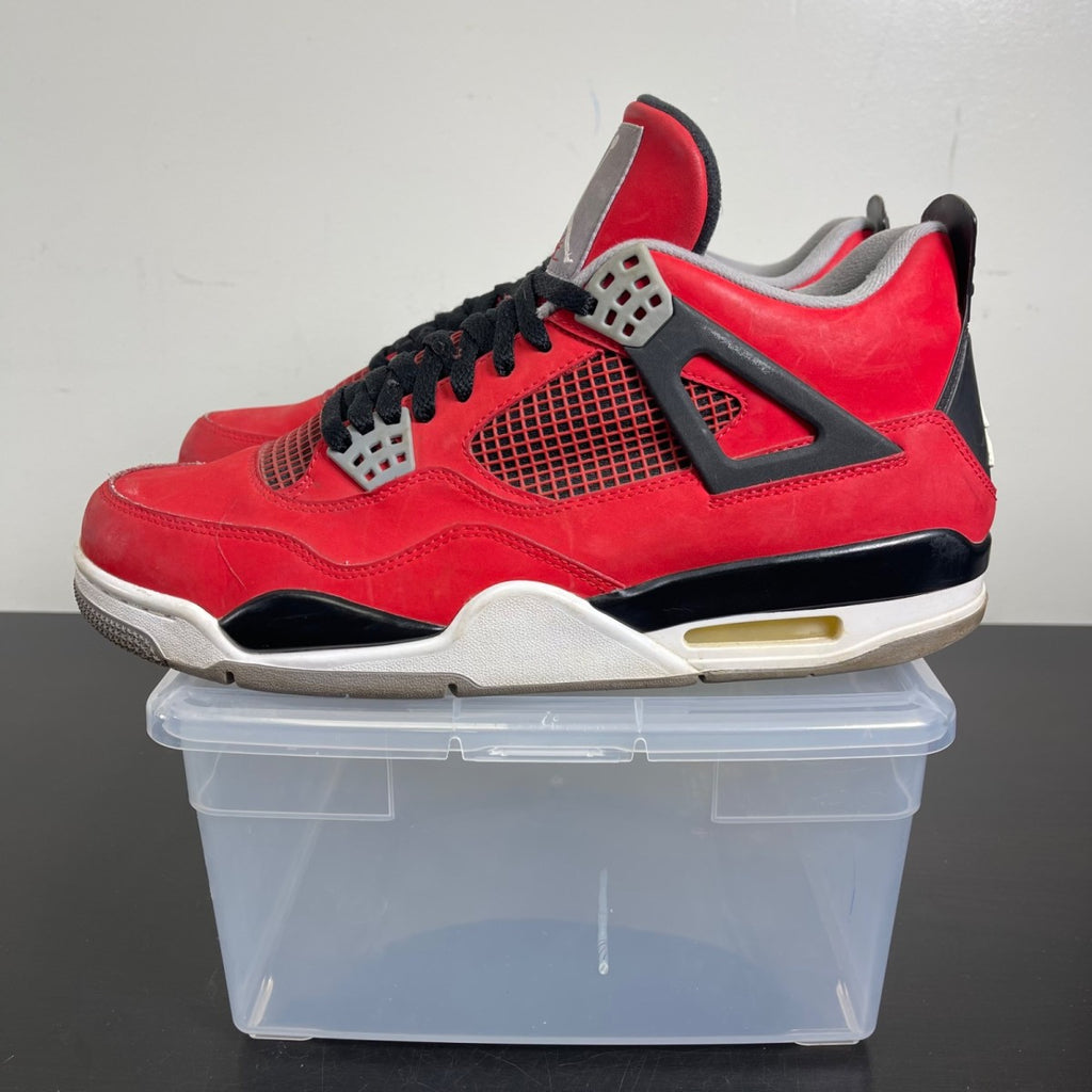 Jordan 4 Retro Toro Bravo 11.5 (Moderately Worn Pre-Owned)JordanFire Red/White-Black-Cement Grey - Image 3
