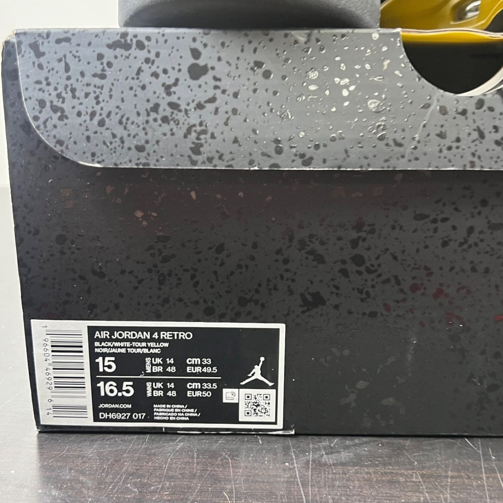 Jordan 4 Retro Thunder (2023) 15 (Lightly Worn Pre-Owned)JordanBlack/Tour Yellow - Image 3