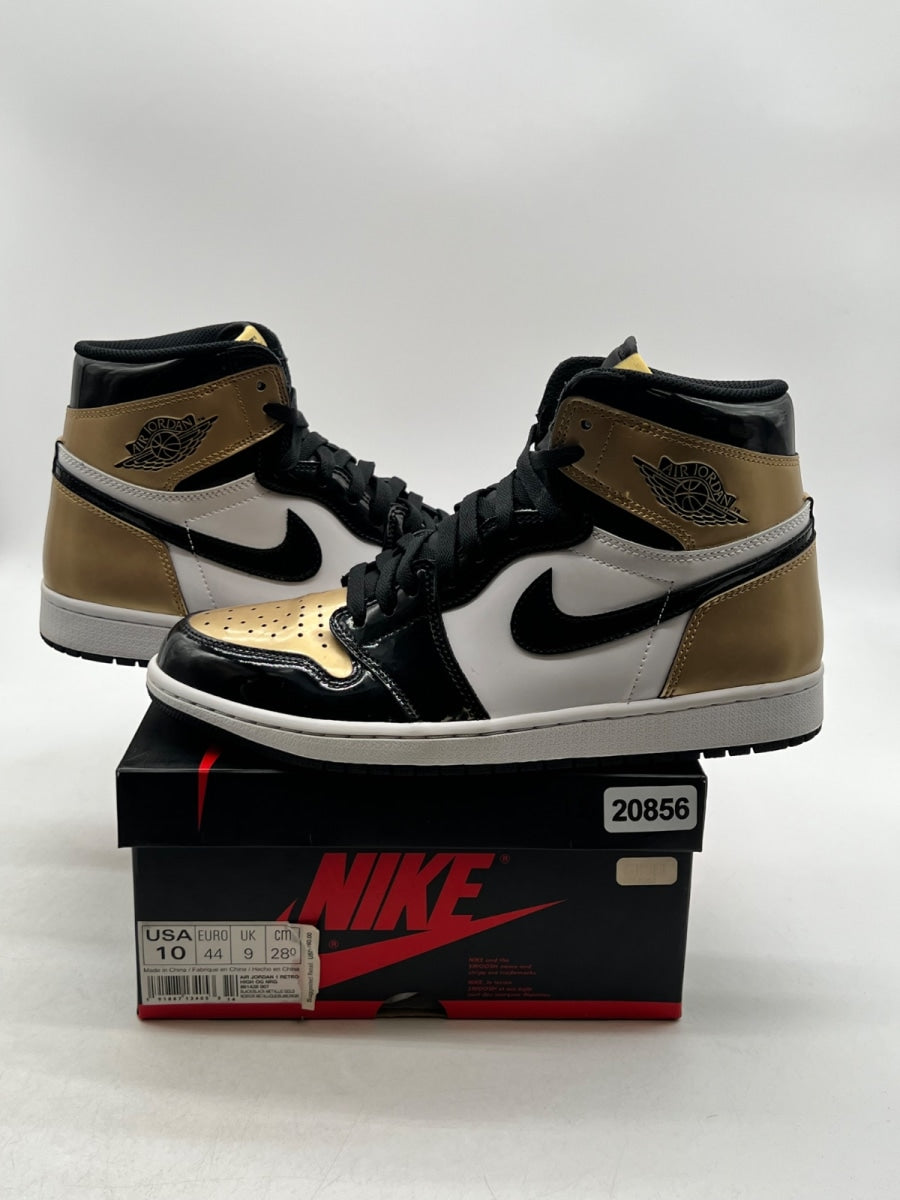 Jordan 1 Retro High NRG Patent Gold Toe 10 (Moderately Worn Pre-Owned) - Image 1