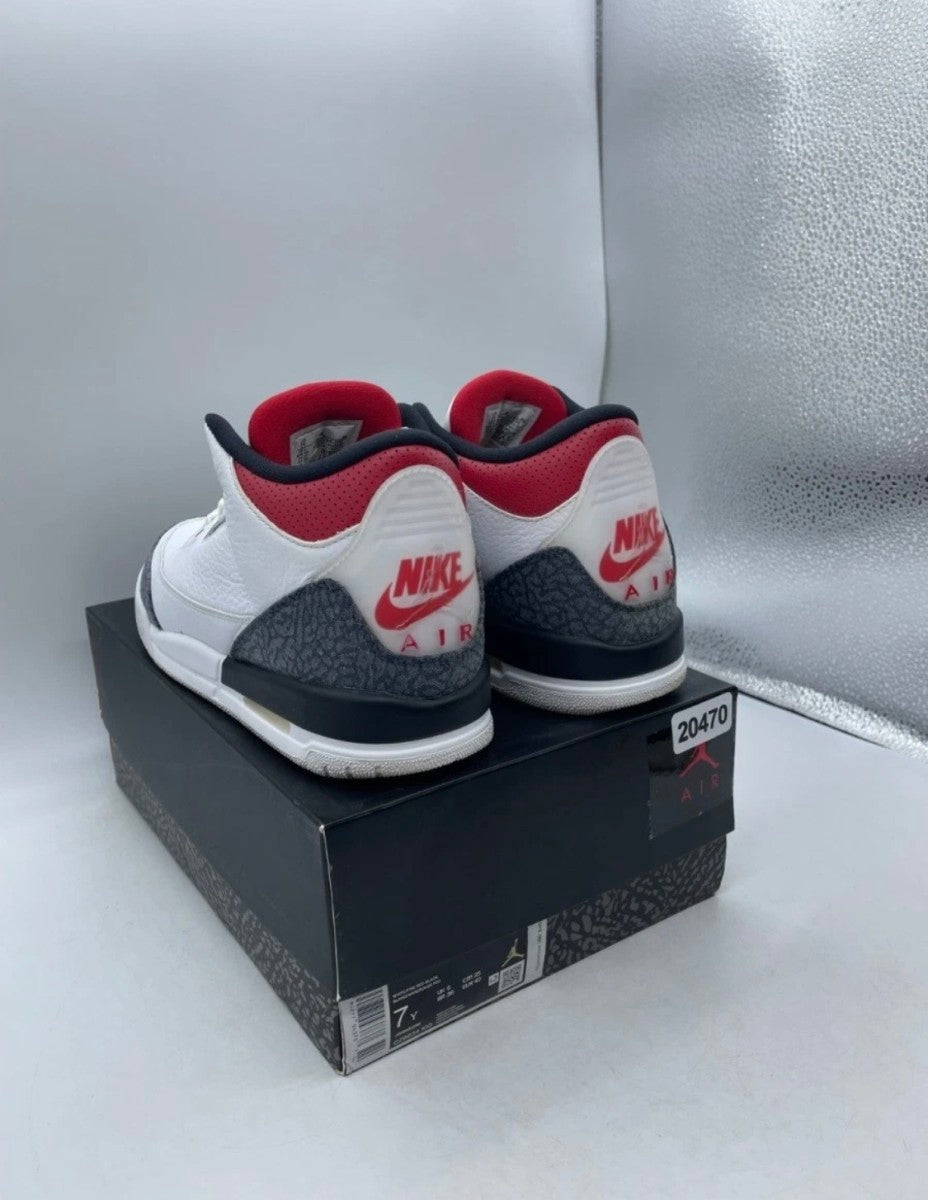 Jordan 3 Retro SE Fire Red Denim (GS) 6Y (Moderately Worn Pre-Owned)JordanWhite/Fire Red-Black - Image 6