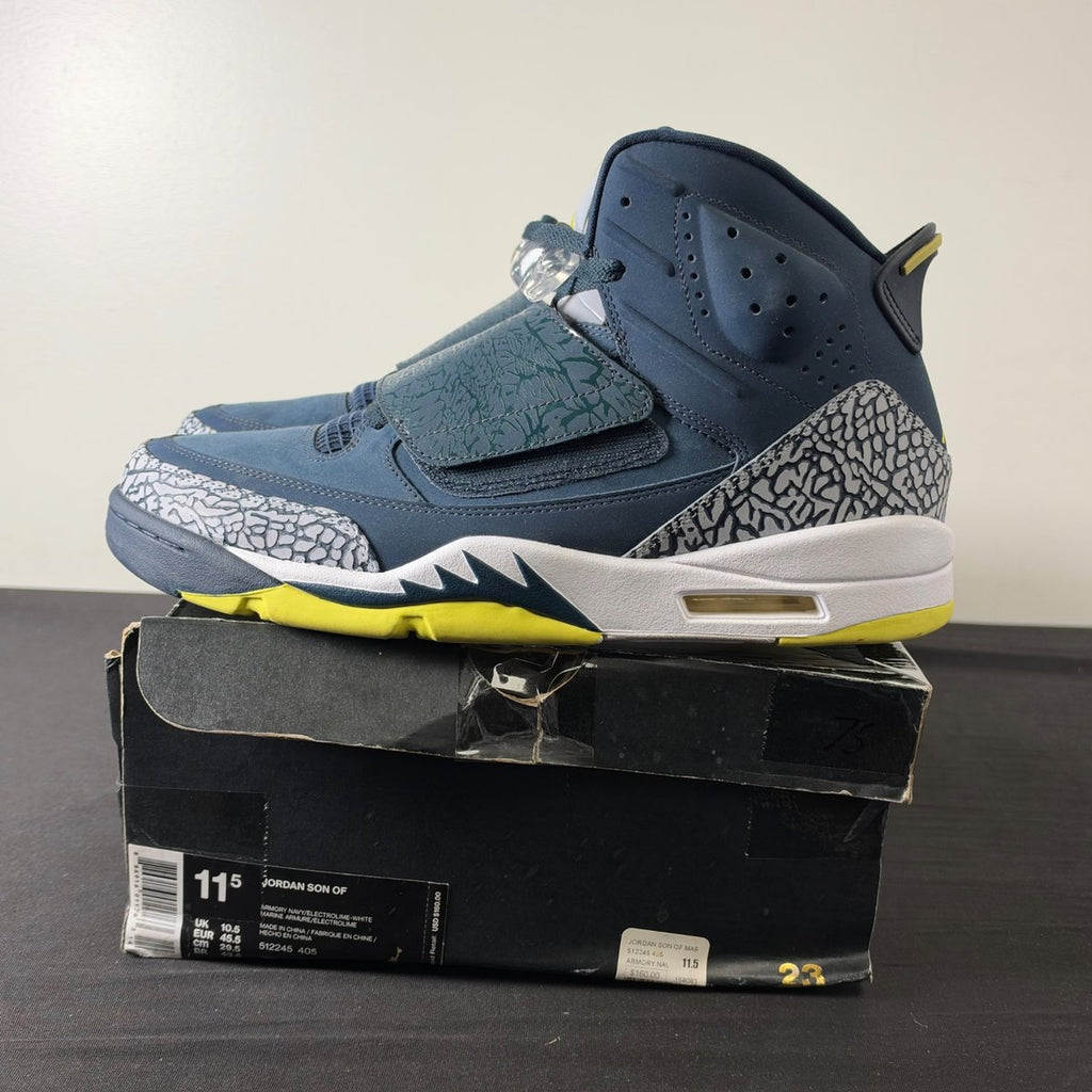 Jordan Son Of Armory Navy/Electrolime-White (Size 11.5) - Image 3