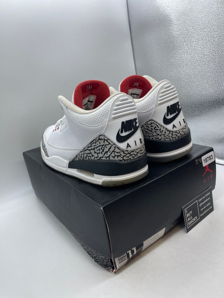 Jordan 3 Retro Free Throw Line White Cement 11 (Heavily Worn Pre-Owned) - Image 4