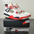 Jordan 4 Retro Fire Red (2020) 11 (Heavily Worn Pre-Owned)JordanWhite/Black-Tech Grey-Fire Red - Image 1