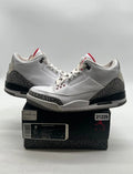 Jordan 3 Retro White Cement (2011) 8.5 (Moderately Worn Pre-Owned)JordanWhite/Cement Grey-Fire Red - Image 1