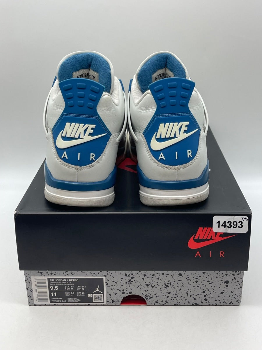 Jordan 4 Retro Military Blue (2024) 9.5 (Moderately Worn Pre-Owned)JordanOff-White/Military Blue/Neutral Grey - Image 3
