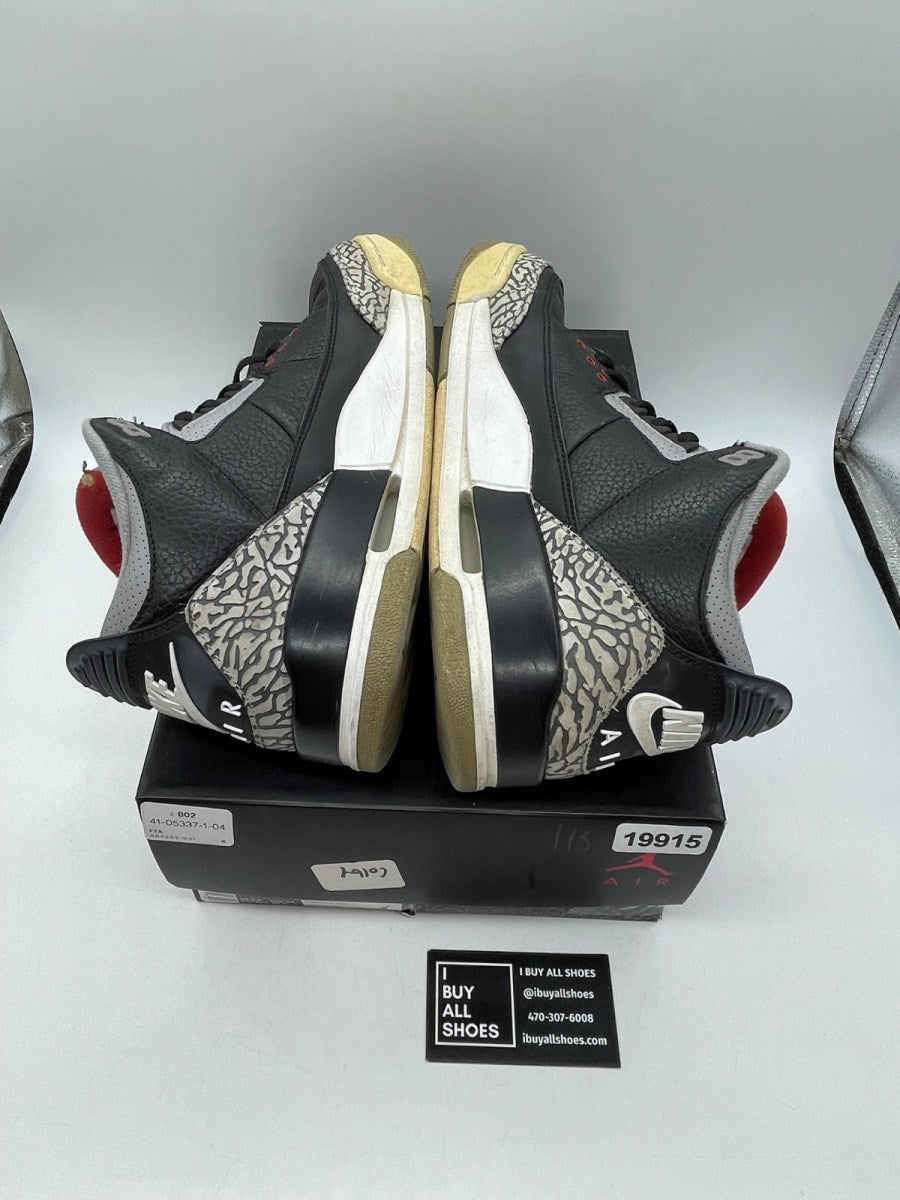 Jordan 3 Retro Black Cement (2018) 9.5 (Heavily Worn Pre-Owned) - Image 6