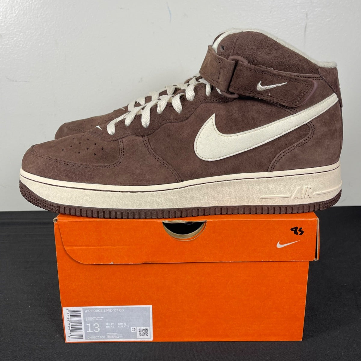 Nike Air Force 1 Mid QS Chocolate 13 (Moderately Worn Pre-Owned)NikeChocolate/Cream - Image 3