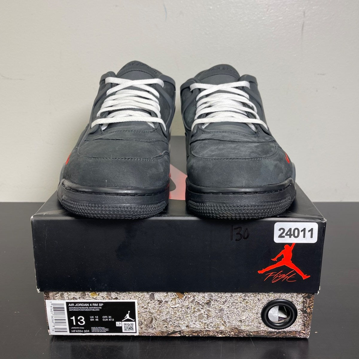 Jordan 4 RM SP Nigel Sylvester Driveway Grey 13 (Moderately Worn Pre-Owned)JordanAnthracite/Anthracite/University Red/White - Image 2