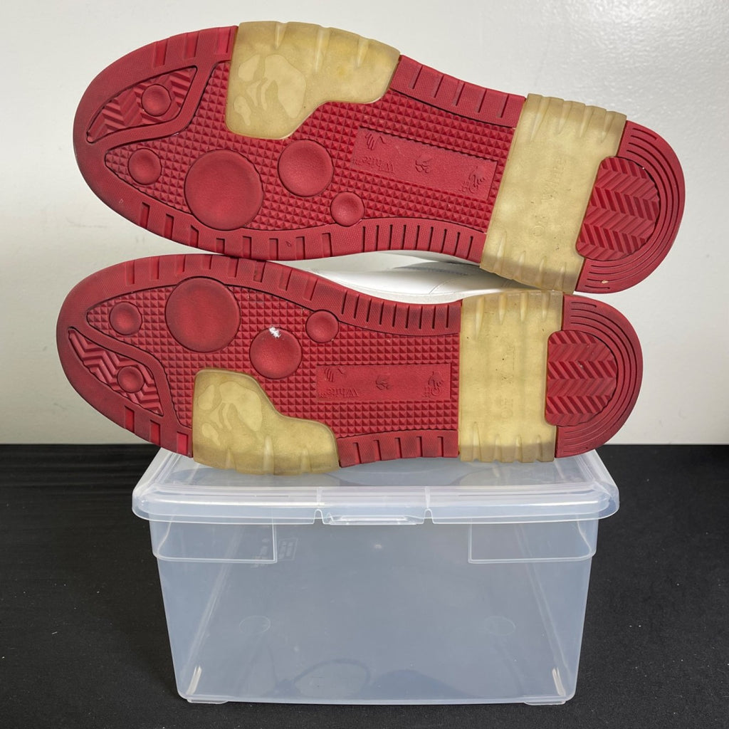 OFF-WHITE Out Of Office OOO Low Tops White Red White Tag 46 (Moderately Worn Pre-Owned)OFF-WHITEWhite/Red - Image 5