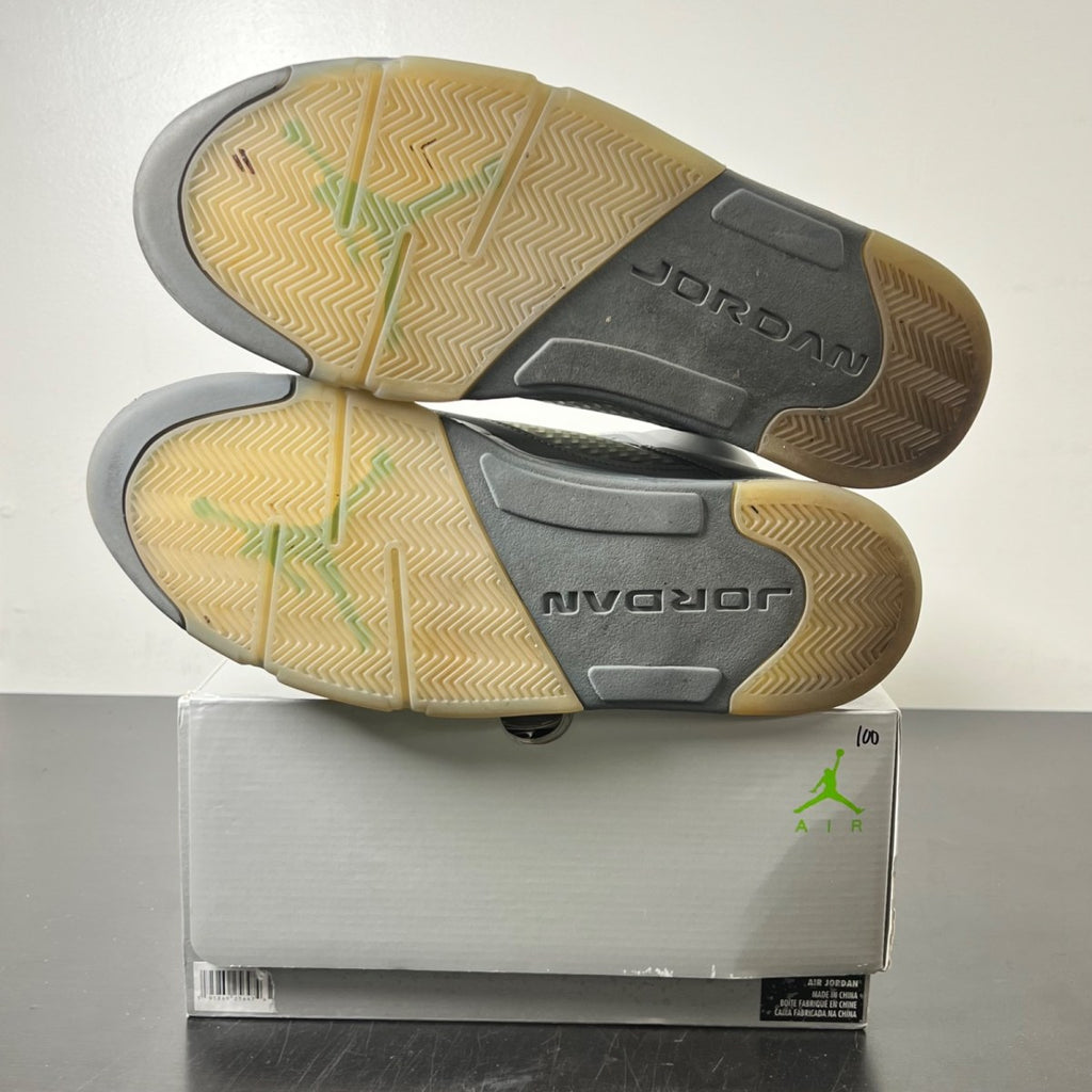 Jordan 5 Retro Green Bean (2022) 12 (Moderately Worn Pre-Owned)JordanSilver/Green Bean-Flint Grey - Image 6