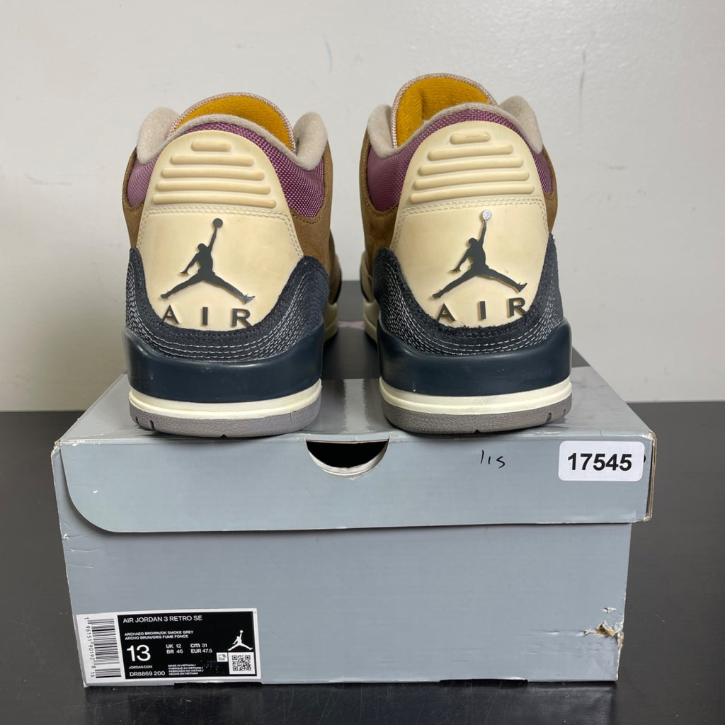 Jordan 3 Retro Winterized Archaeo Brown 13 (Moderately Worn Pre-Owned)JordanArchaeo Brown/Dark Smoke Grey-Fossil Stone-Light Bordeaux-Cement Grey - Image 4