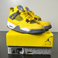 Jordan 4 Retro Lightning (2021) 9.5 (Moderately Worn Pre-Owned)JordanTour Yellow/White-Dark Blue Grey - Image 1