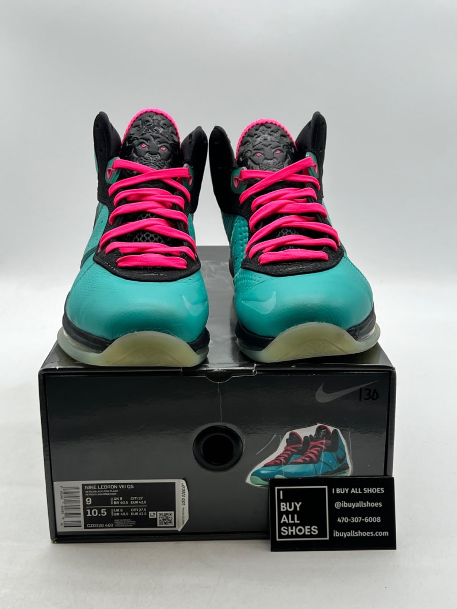 Nike LeBron 8 South Beach (2021) 9 (Lightly Worn Pre-Owned) - Image 2