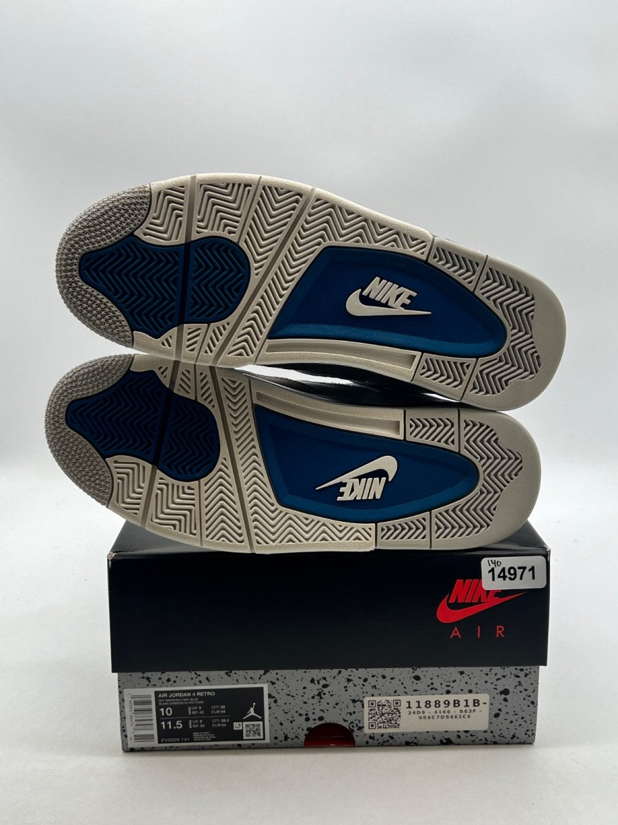 Jordan 4 Retro Military Blue (2024) 10 (Moderately Worn Pre-Owned)JordanOff-White/Military Blue/Neutral Grey - Image 8