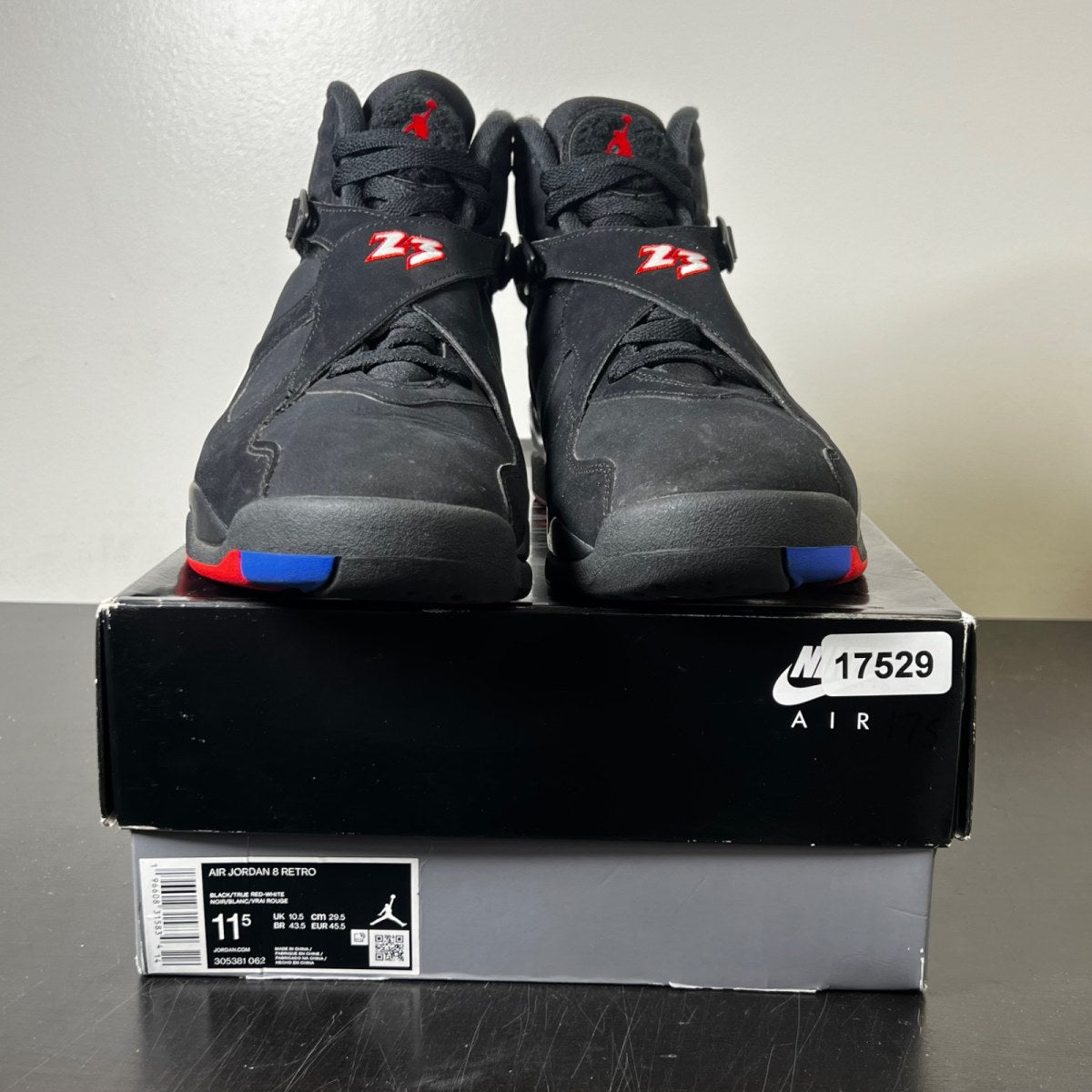 Jordan 8 Retro Playoffs (2023) 11.5 (Moderately Worn Pre-Owned)JordanBlack/True Red-White - Image 2