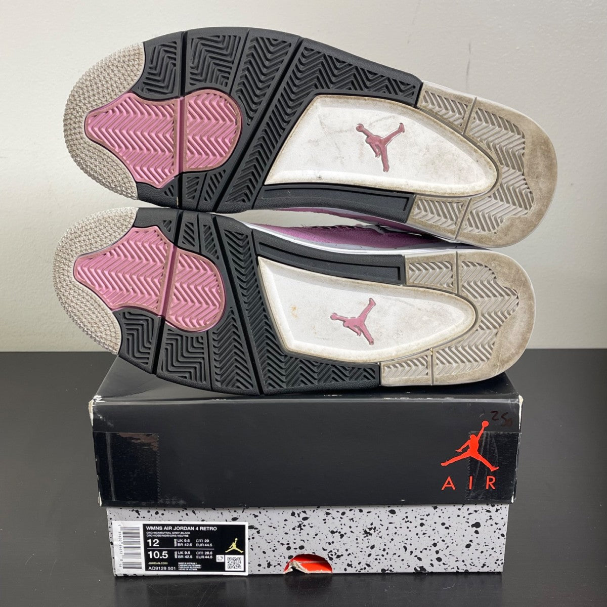 Jordan 4 Retro Orchid (Women's) 12W (Moderately Worn Pre-Owned)JordanOrchid/Neutral Grey-Black-White - Image 5