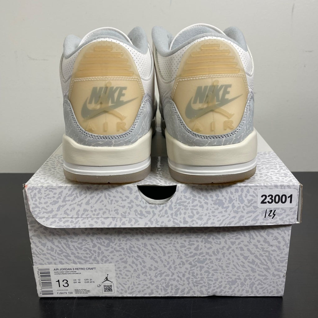 Jordan 3 Retro Craft Ivory 13 (Moderately Worn Pre-Owned)JordanIvory/Grey Mist/Cream - Image 4