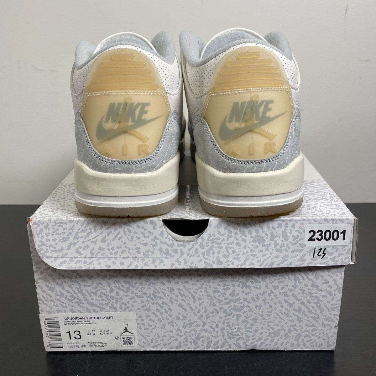 Jordan 3 Retro Craft Ivory 13 (Moderately Worn Pre-Owned)JordanIvory/Grey Mist/Cream - Image 4