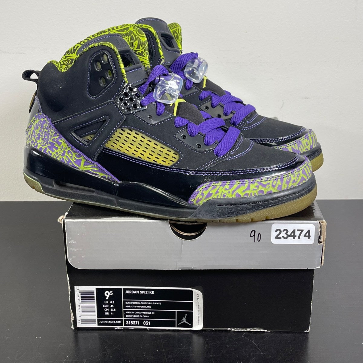 Air Jordan SpizIke 'Citron' 9.5 (Moderately Worn Pre-Owned)Air Jordan - Image 1