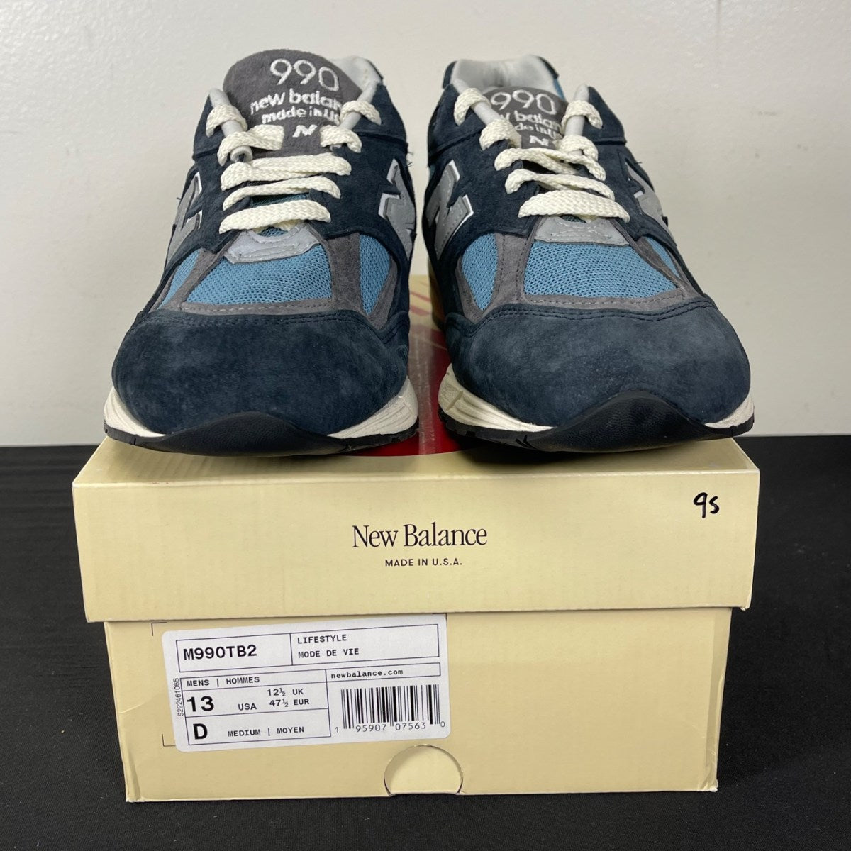 New Balance 990v2 MiUSA Teddy Santis Navy Castlerock 13 (Moderately Worn Pre-Owned)New BalanceNavy/Castlerock - Image 2