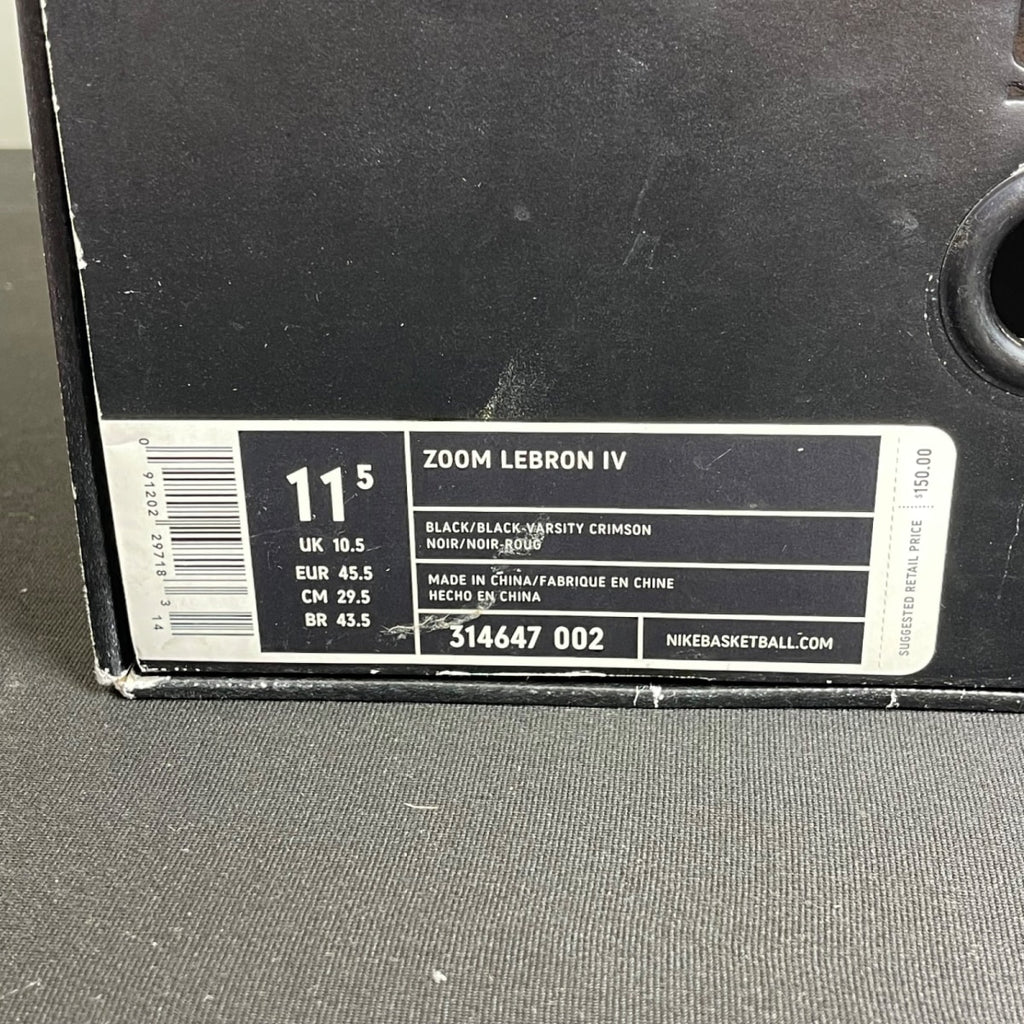 Nike LeBron 4 Black Crimson (Size 11.5) - Image 7