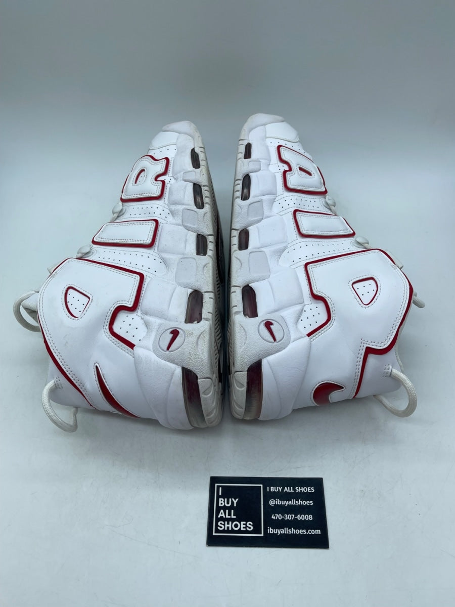 Nike Air More Uptempo White Varsity Red Outline 12 (Moderately Worn Pre-Owned) - Image 6