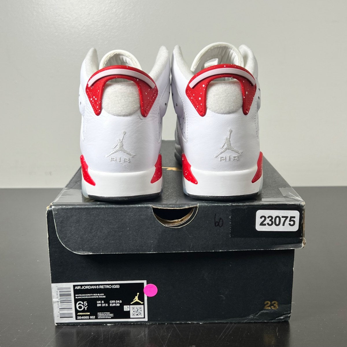 Jordan 6 Retro Red Oreo (GS) 6.5Y (Lightly Worn Pre-Owned)JordanWHITE/UNIVERSITY RED-BLACK - Image 5